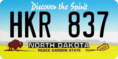 ND license plate HKR837