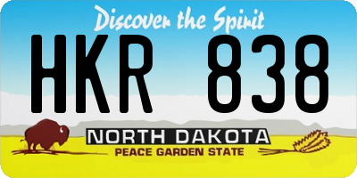 ND license plate HKR838