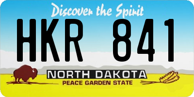 ND license plate HKR841