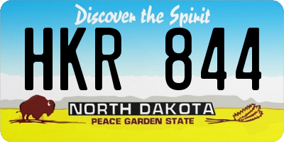 ND license plate HKR844