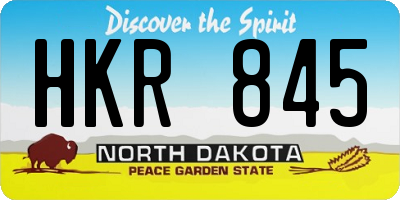 ND license plate HKR845