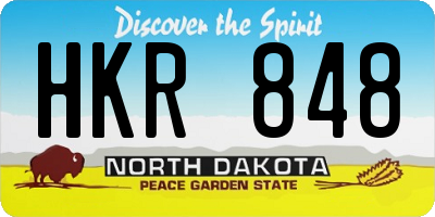 ND license plate HKR848