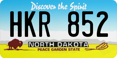 ND license plate HKR852