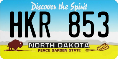 ND license plate HKR853
