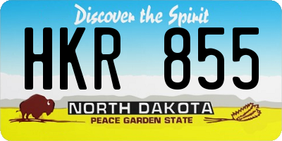 ND license plate HKR855