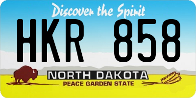 ND license plate HKR858