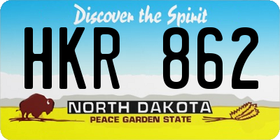 ND license plate HKR862