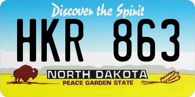 ND license plate HKR863