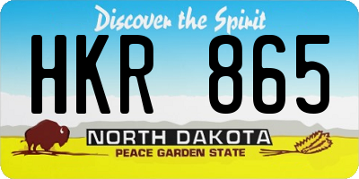 ND license plate HKR865