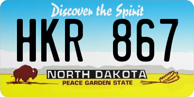 ND license plate HKR867