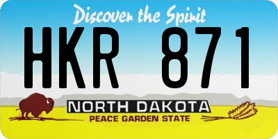 ND license plate HKR871