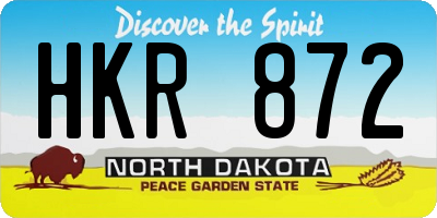 ND license plate HKR872