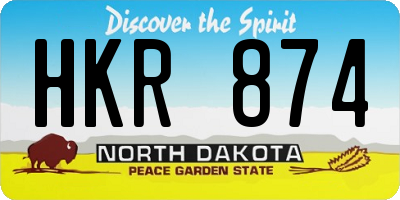 ND license plate HKR874