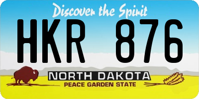 ND license plate HKR876