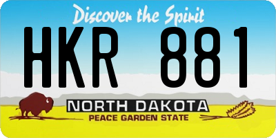 ND license plate HKR881