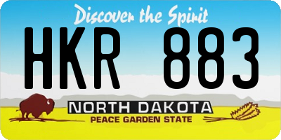 ND license plate HKR883