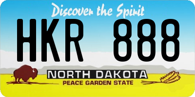 ND license plate HKR888