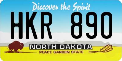 ND license plate HKR890