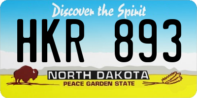 ND license plate HKR893