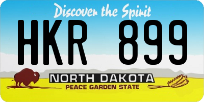 ND license plate HKR899