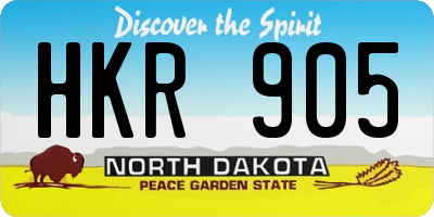 ND license plate HKR905