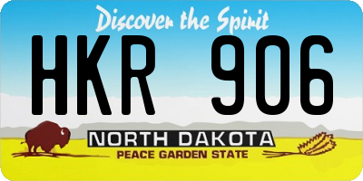 ND license plate HKR906