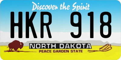 ND license plate HKR918