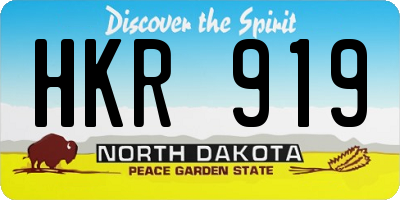 ND license plate HKR919