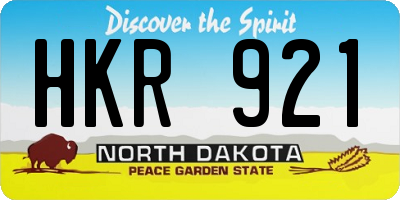 ND license plate HKR921