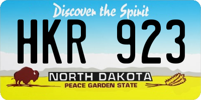 ND license plate HKR923