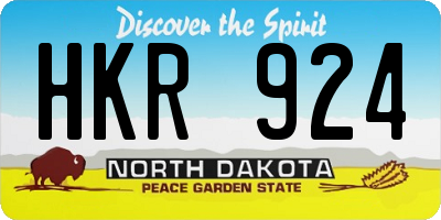 ND license plate HKR924