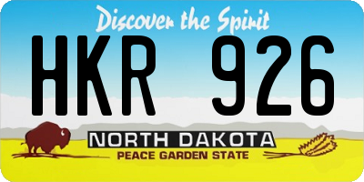 ND license plate HKR926