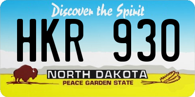 ND license plate HKR930