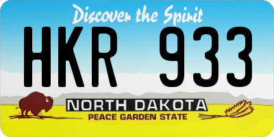 ND license plate HKR933