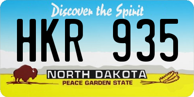 ND license plate HKR935