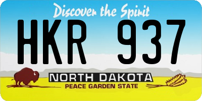 ND license plate HKR937