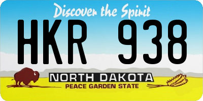 ND license plate HKR938