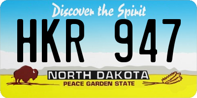 ND license plate HKR947