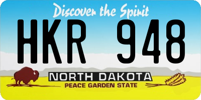 ND license plate HKR948