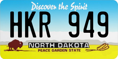 ND license plate HKR949