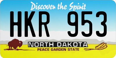 ND license plate HKR953