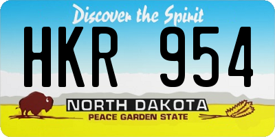 ND license plate HKR954