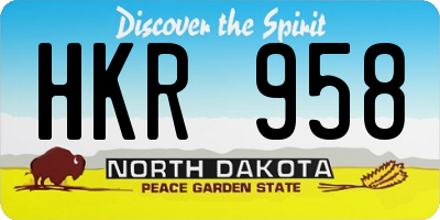 ND license plate HKR958