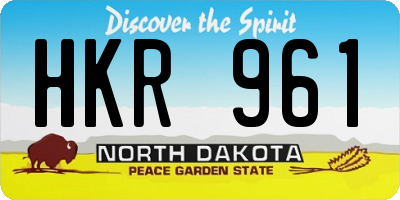 ND license plate HKR961