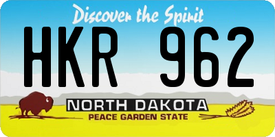 ND license plate HKR962