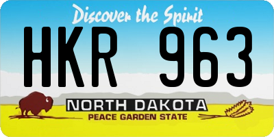 ND license plate HKR963