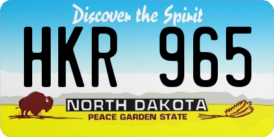 ND license plate HKR965