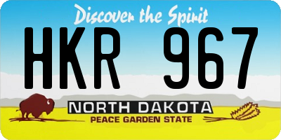 ND license plate HKR967