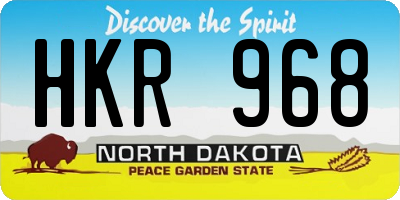 ND license plate HKR968