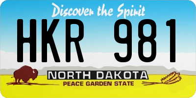 ND license plate HKR981